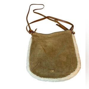 Nwot Ugg Suede Sherpa Charlee Crossbody Bag